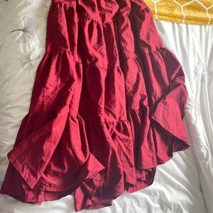 Red flowy long skirt